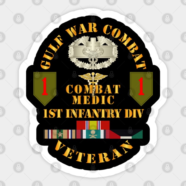 Gulf War Combat Vet w 1st ID - Combat Medic wo Map Sticker by twix123844